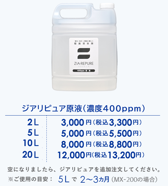 弱酸性の次亜塩素酸水溶液